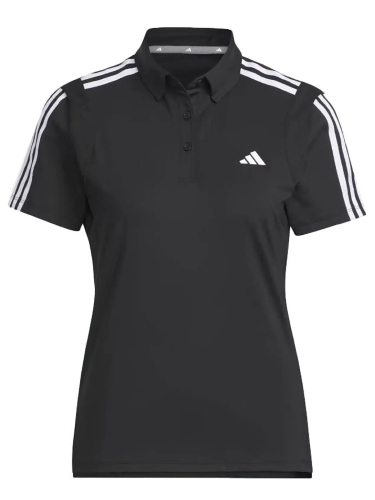 Adidas Women'S Heat.Rdy 3-Stripes Short Sleeve Polo Shirt - Black