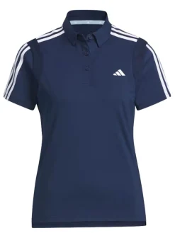 Adidas Women'S Heat.Rdy 3-Stripes Short Sleeve Polo Shirt - Collegiate Navy