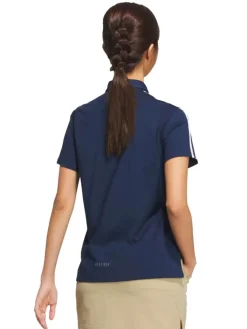 Adidas Women'S Heat.Rdy 3-Stripes Short Sleeve Polo Shirt - Collegiate Navy