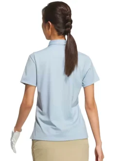 Adidas Women'S Heat.Rdy 3-Stripes Short Sleeve Polo Shirt - Wonder Blue