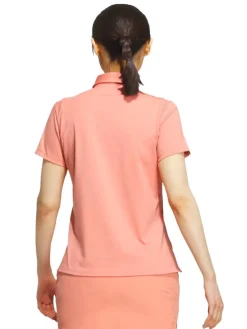Adidas Women'S Heat.Rdy 3-Stripes Short Sleeve Polo Shirt - Wonder Clay