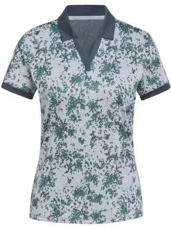 Adidas Women'S Jacquard Polo Shirt - Wonder Blue/Arctic Night