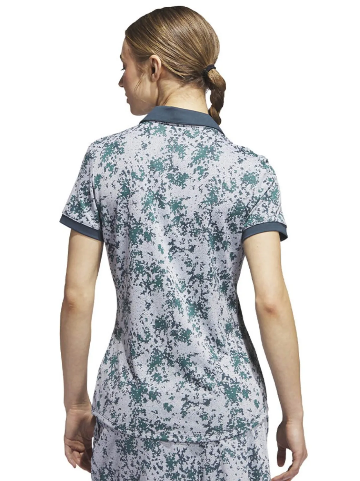 Adidas Women'S Jacquard Polo Shirt - Wonder Blue/Arctic Night