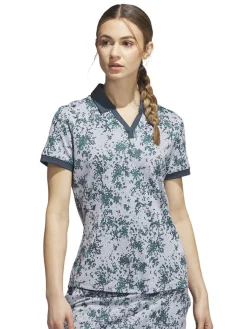 Adidas Women'S Jacquard Polo Shirt - Wonder Blue/Arctic Night