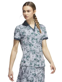 Adidas Women'S Jacquard Polo Shirt - Wonder Blue/Arctic Night