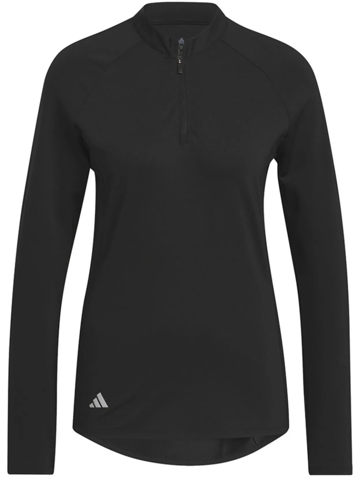 Adidas Women'S Quarter-Zip Long Sleeve Golf Polo Shirt - Black