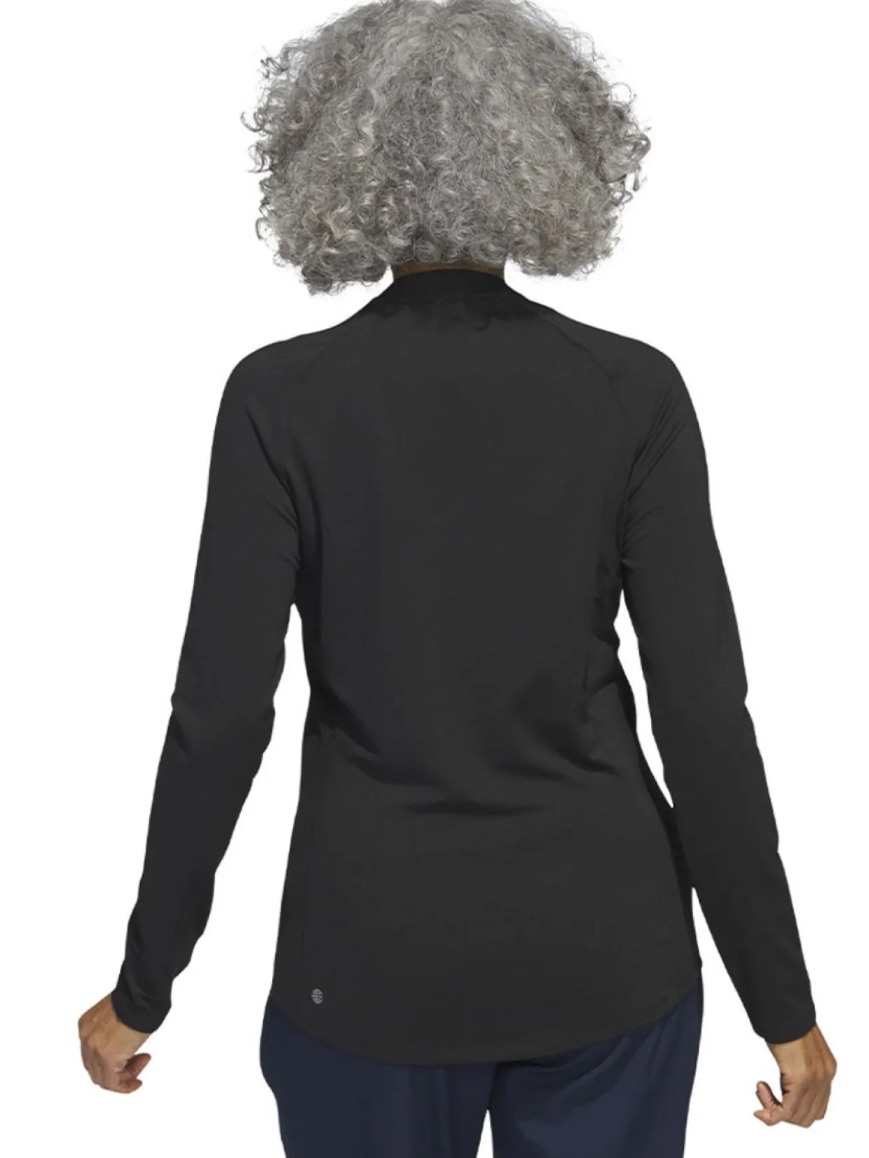 Adidas Women'S Quarter-Zip Long Sleeve Golf Polo Shirt - Black