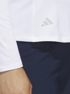 Adidas Women'S Quarter-Zip Long Sleeve Golf Polo Shirt - White