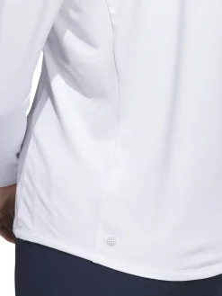 Adidas Women'S Quarter-Zip Long Sleeve Golf Polo Shirt - White