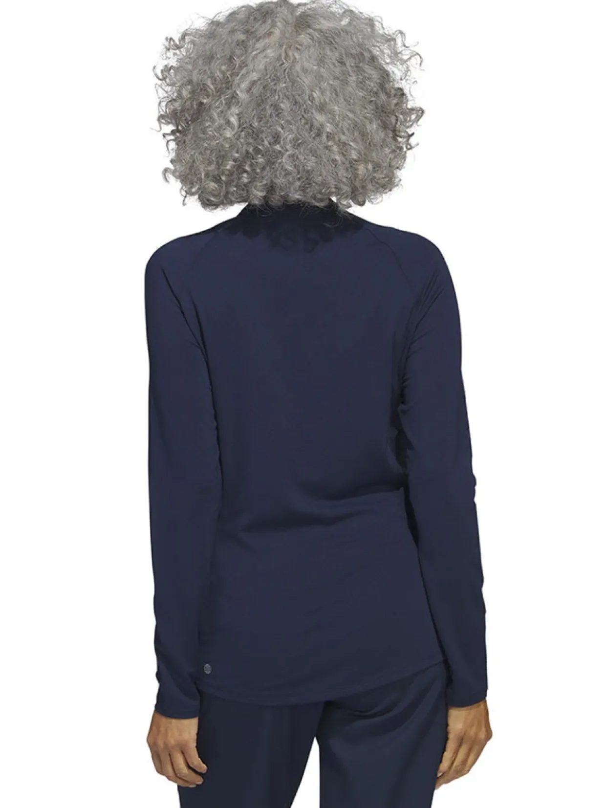 Adidas Women'S Quarter-Zip Long Sleeve Golf Polo Shirt - Collegiate Navy