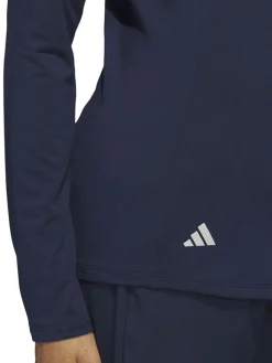 Adidas Women'S Quarter-Zip Long Sleeve Golf Polo Shirt - Collegiate Navy
