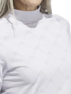 Adidas Women'S Ultimate365 Tour Monogram Mock Neck Long-Sleeve Top - White