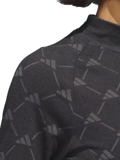 Adidas Women'S Ultimate365 Tour Monogram Mock Neck Long-Sleeve Top - Black