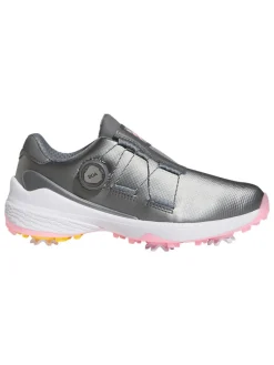 Adidas Women'S Zg23 Boa Lightstrike Golf Shoes - Dark Silver Met/Solar/Beam Pink