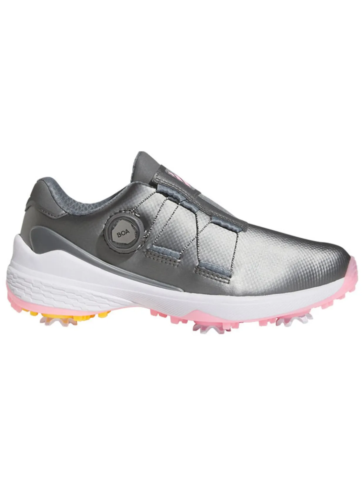 Adidas Women'S Zg23 Boa Lightstrike Golf Shoes - Dark Silver Met/Solar/Beam Pink