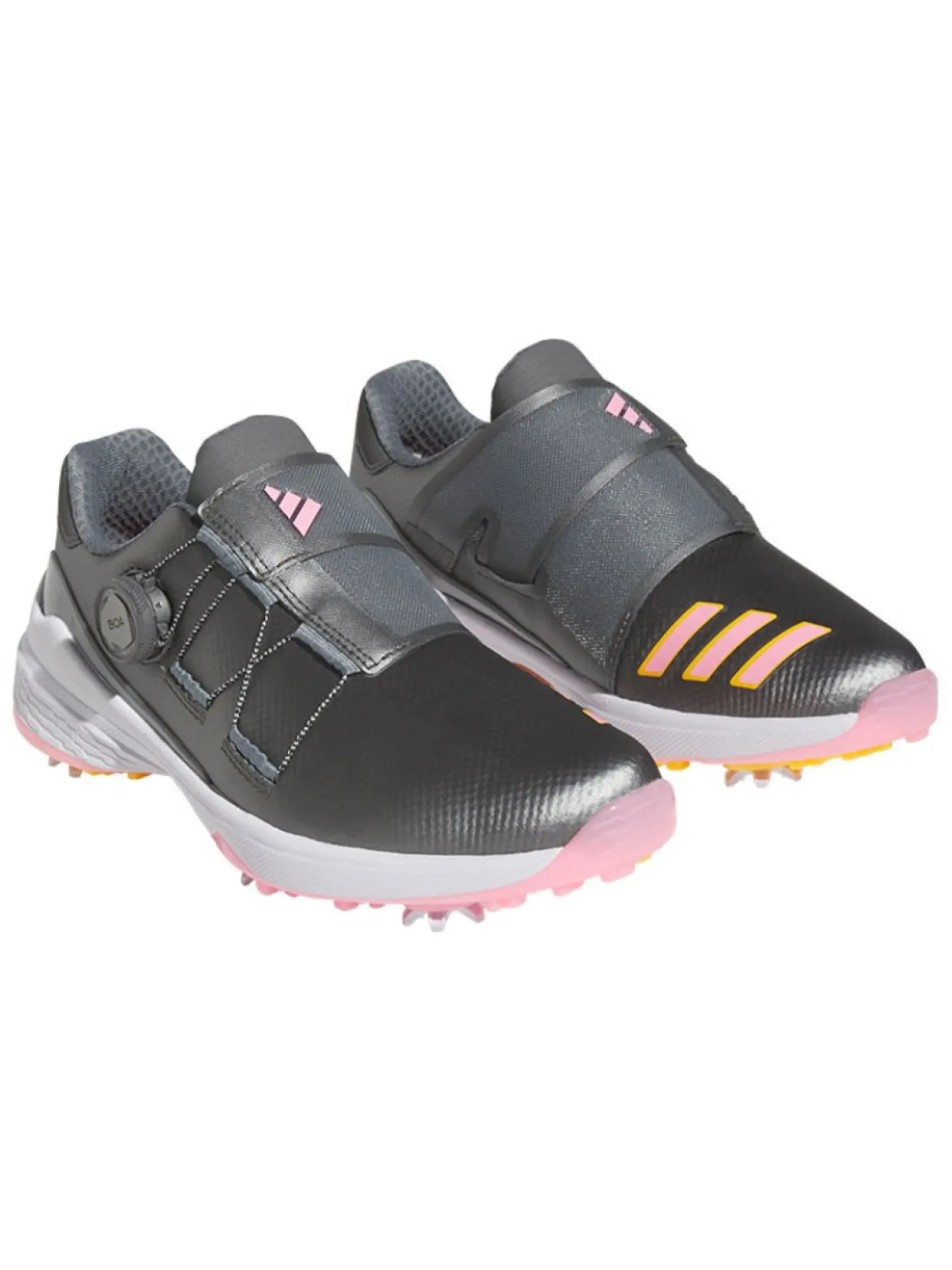 Adidas Women'S Zg23 Boa Lightstrike Golf Shoes - Dark Silver Met/Solar/Beam Pink