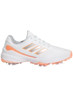 Adidas Women'S Zg23 Lightstrike Golf Shoes - Ftwr White/Silver Met./Coral Fusion