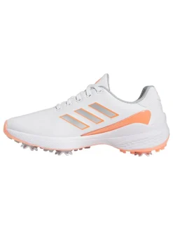 Adidas Women'S Zg23 Lightstrike Golf Shoes - Ftwr White/Silver Met./Coral Fusion