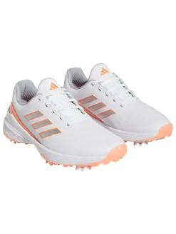 Adidas Women'S Zg23 Lightstrike Golf Shoes - Ftwr White/Silver Met./Coral Fusion