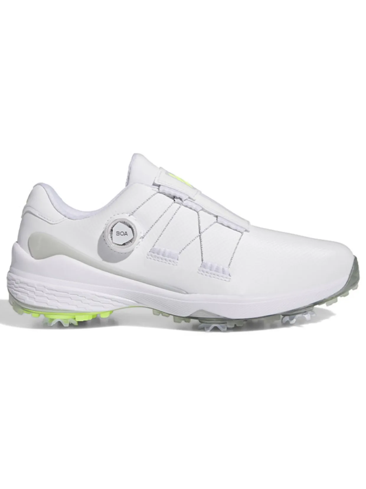 Adidas Zg23 Boa Lightstrike Golf Shoes - Cloud White/Silver Metallic/Lucid Lemon