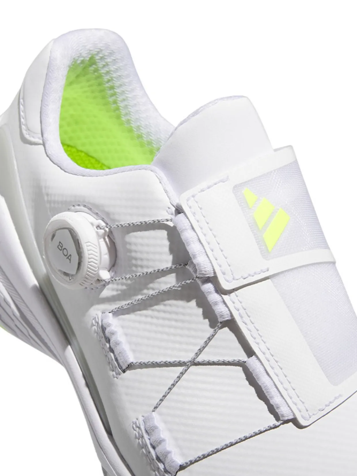 Adidas Zg23 Boa Lightstrike Golf Shoes - Cloud White/Silver Metallic/Lucid Lemon