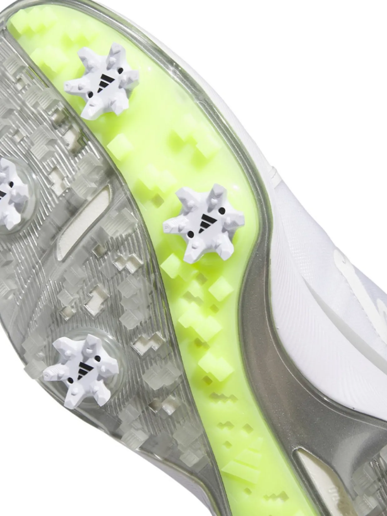 Adidas Zg23 Boa Lightstrike Golf Shoes - Cloud White/Silver Metallic/Lucid Lemon