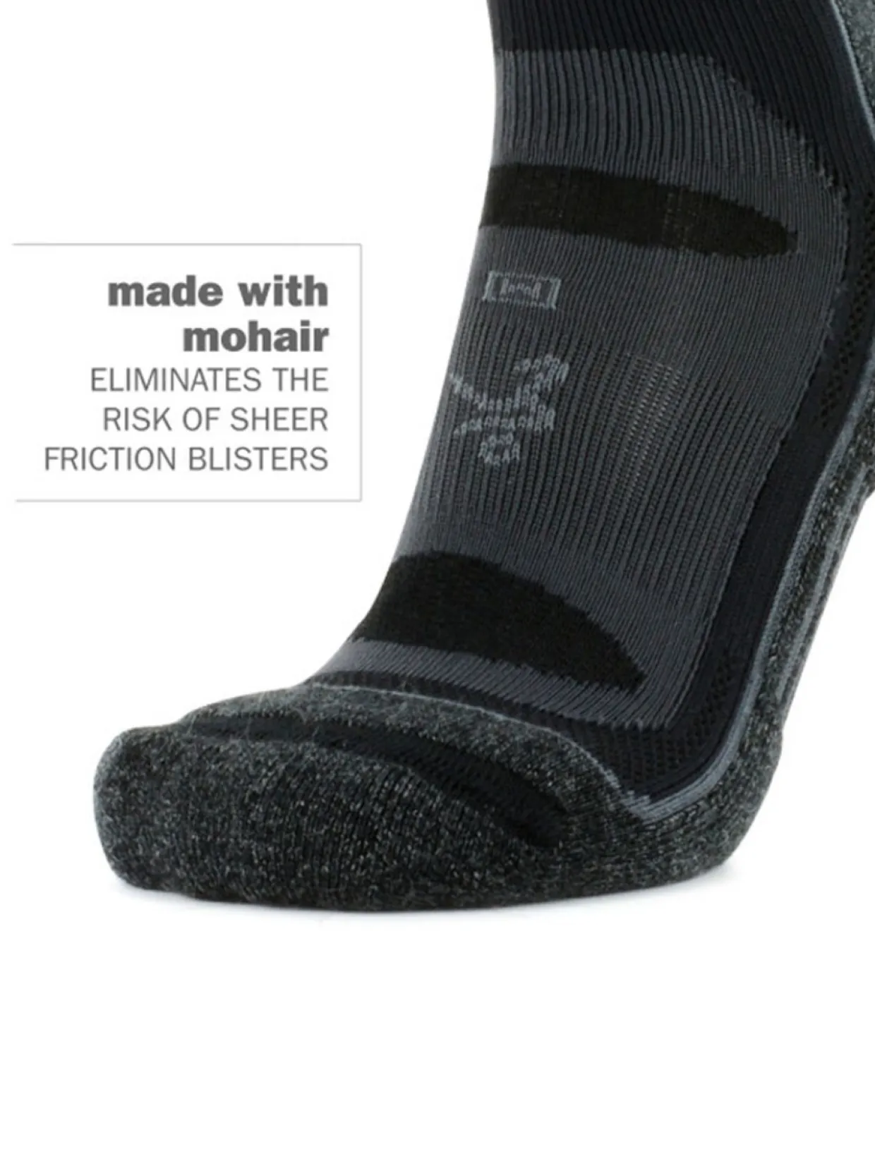 Balega Blister Resistant Crew Socks - Grey/Black