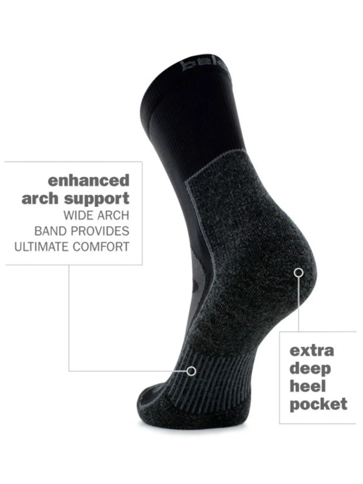 Balega Blister Resistant Crew Socks - Grey/Black