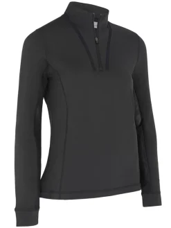 Callaway Women'S 1/4 Zip Chev Front Seams Top - Caviar