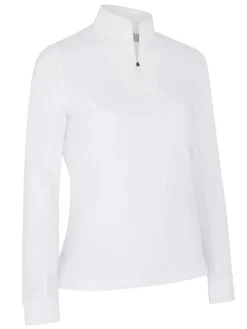 Callaway Women'S 1/4 Zip Chev Front Seams Top - Brilliant White