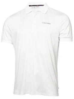 Calvin Klein Fracture Print Polo - White/Pulse Silver