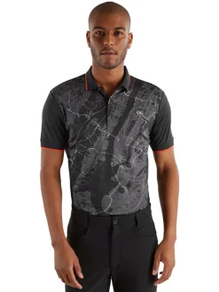 Calvin Klein Nyc Print Polo - Black