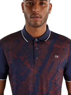 Calvin Klein Nyc Print Polo - Peacoat
