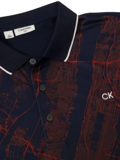 Calvin Klein Nyc Print Polo - Peacoat