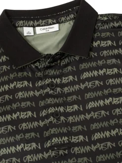 Calvin Klein Signature Polo - Black/Cameo Green