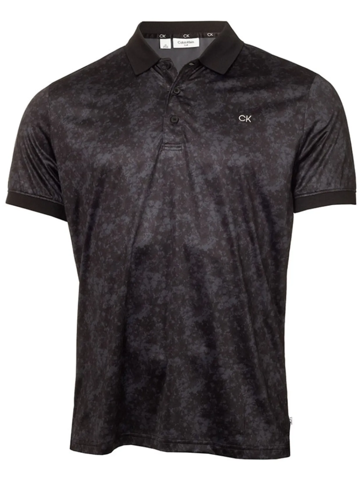 Calvin Klein Tie Dye Print Polo - Black