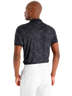 Calvin Klein Tie Dye Print Polo - Black