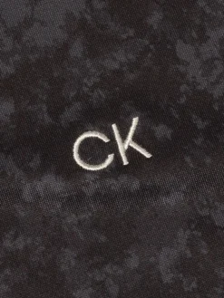 Calvin Klein Tie Dye Print Polo - Black
