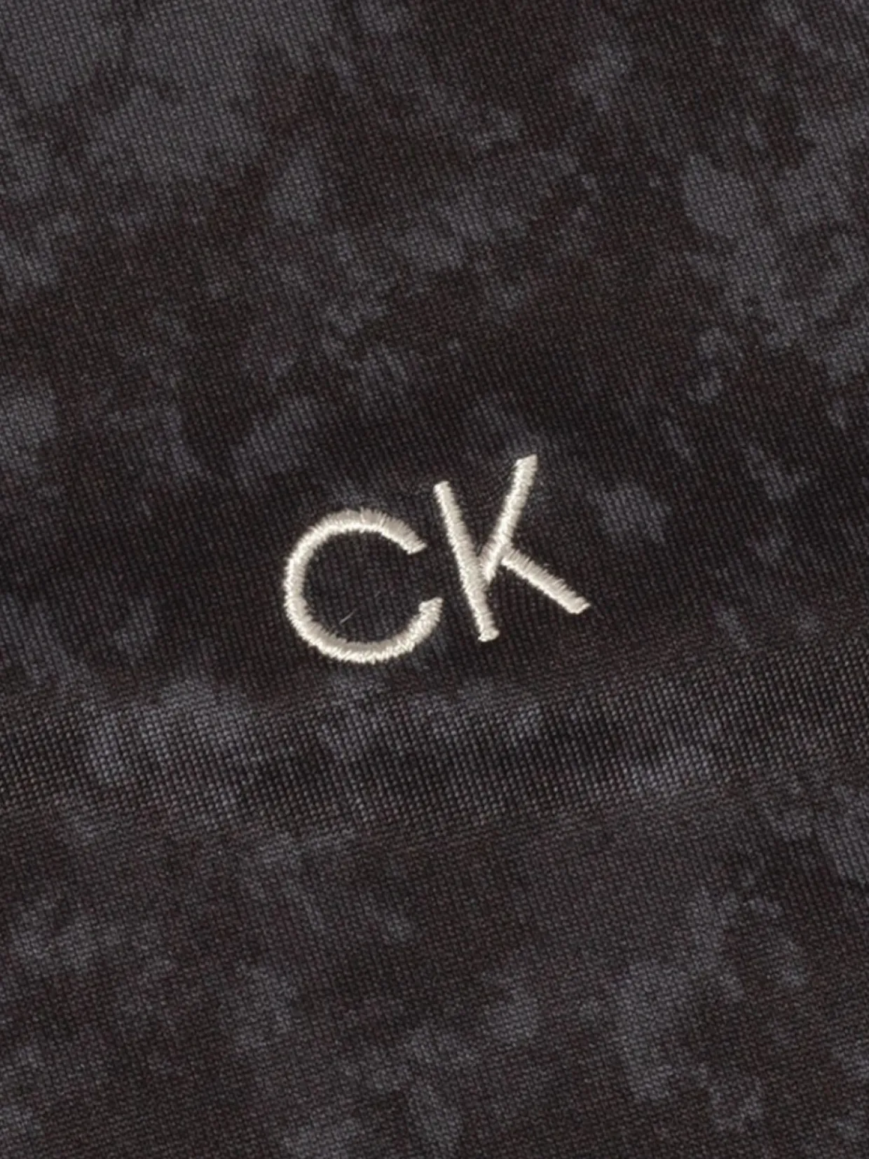 Calvin Klein Tie Dye Print Polo - Black