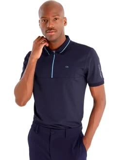 Calvin Klein Whitman Zipped Polo - Navy