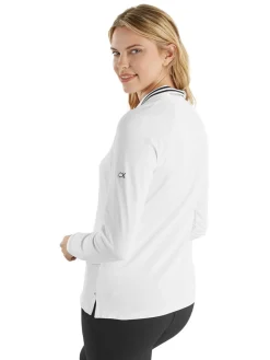 Calvin Klein Women'S Blair Long Sleeve Polo - White