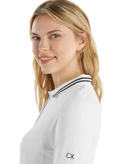 Calvin Klein Women'S Blair Long Sleeve Polo - White