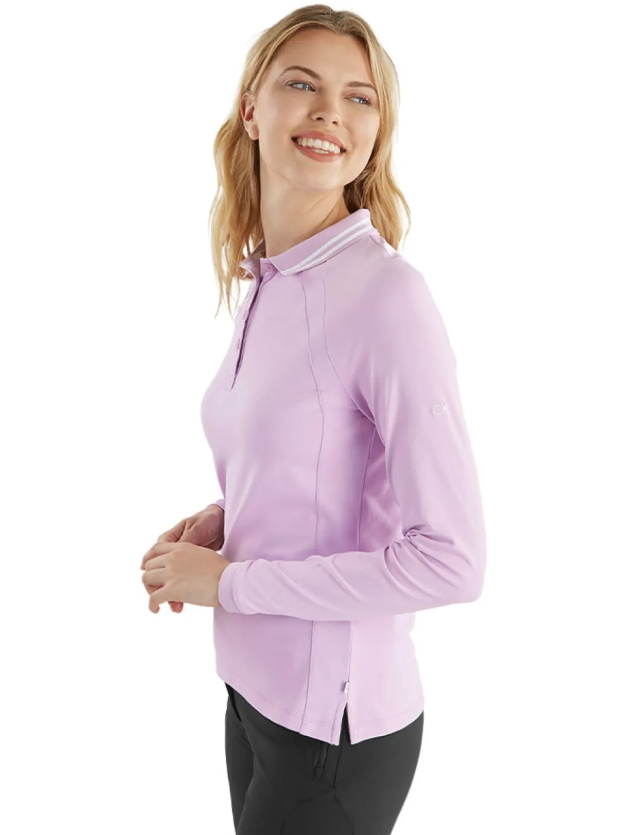 Calvin Klein Women'S Blair Long Sleeve Polo - Lilac