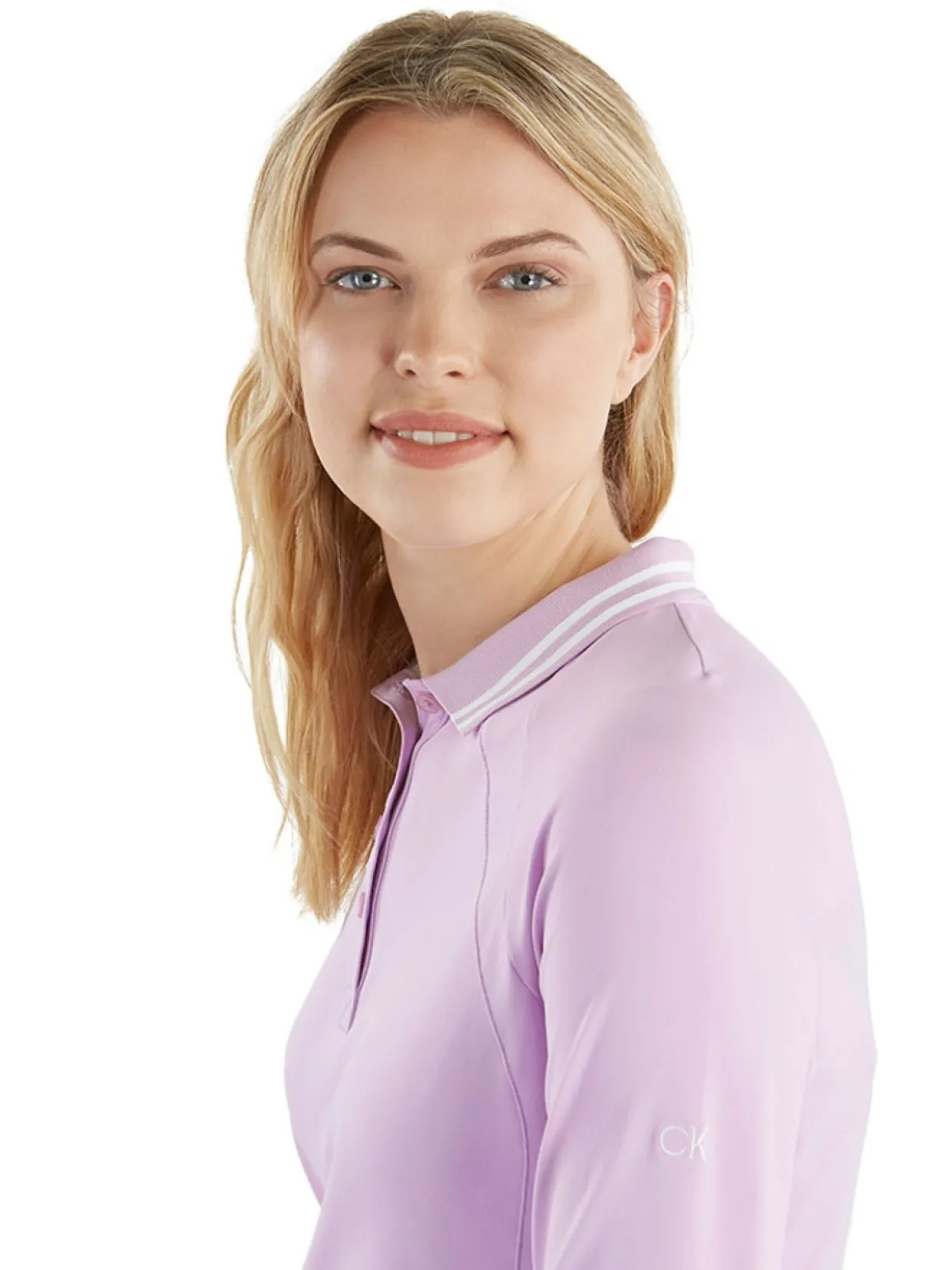 Calvin Klein Women'S Blair Long Sleeve Polo - Lilac