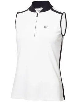 Calvin Klein Women'S Chenang Sleeveless Polo - White/Navy