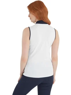 Calvin Klein Women'S Chenang Sleeveless Polo - White/Navy