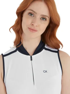 Calvin Klein Women'S Chenang Sleeveless Polo - White/Navy