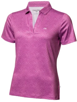 Calvin Klein Women'S Crackle Polo - Orchid/White