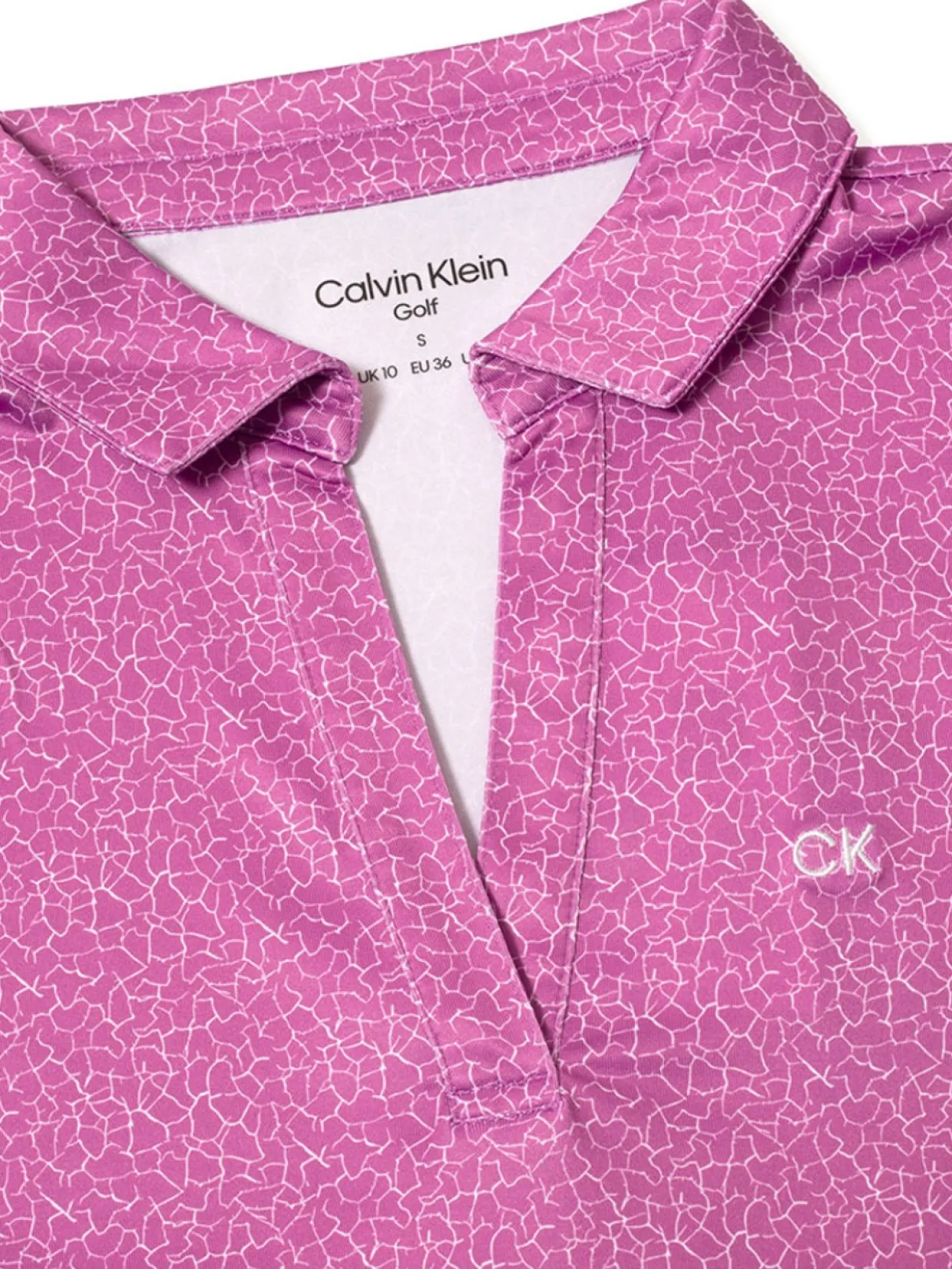 Calvin Klein Women'S Crackle Polo - Orchid/White