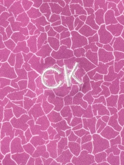 Calvin Klein Women'S Crackle Polo - Orchid/White